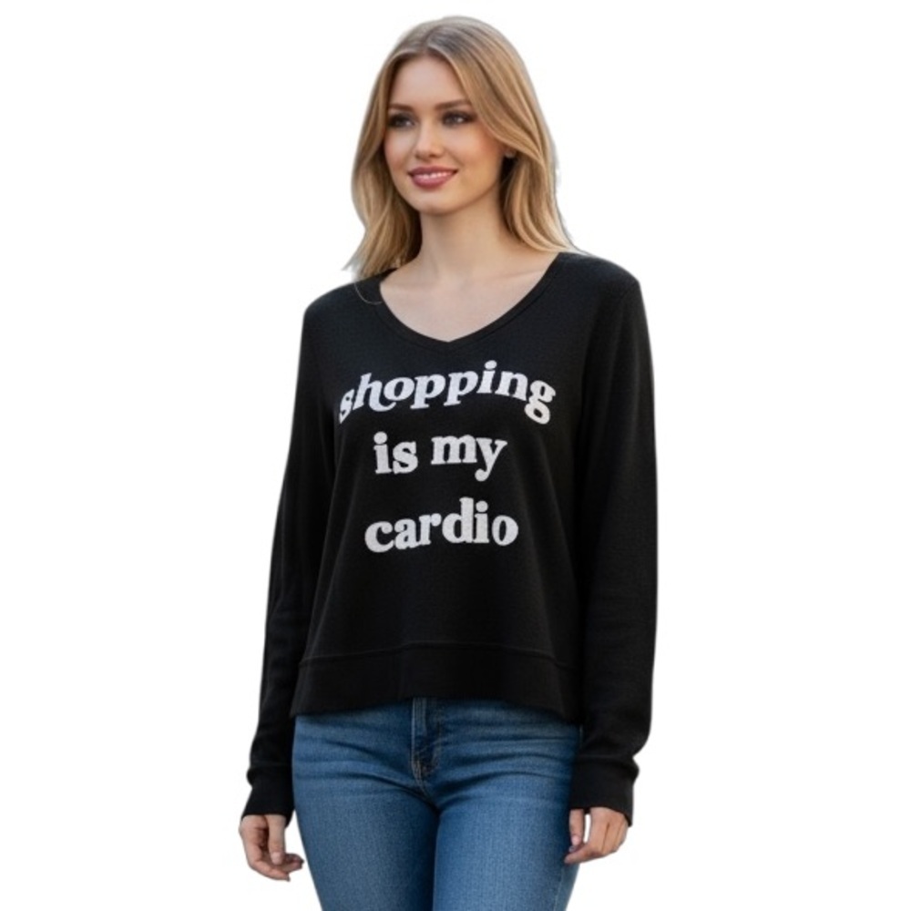 WILDFOX M Shopping Is My Cardio Black Sweatshirt Sex And The City R $89